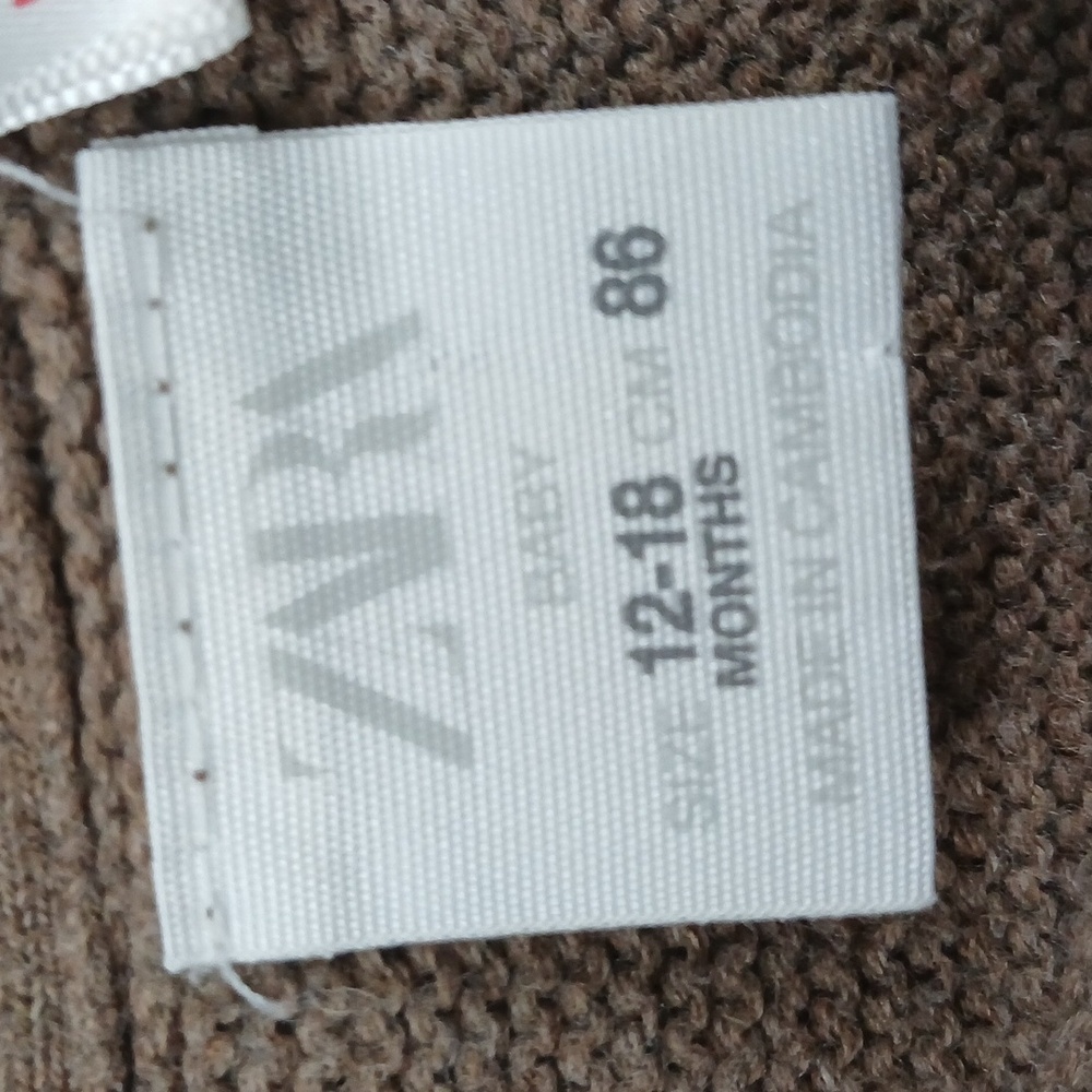 Zara Cable Knit Brown sweater 12-18 months - Picture 3 of 5